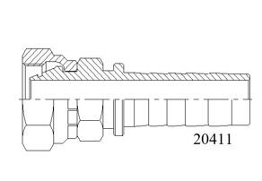 20411公制内螺纹24°锥带O型圈轻系列